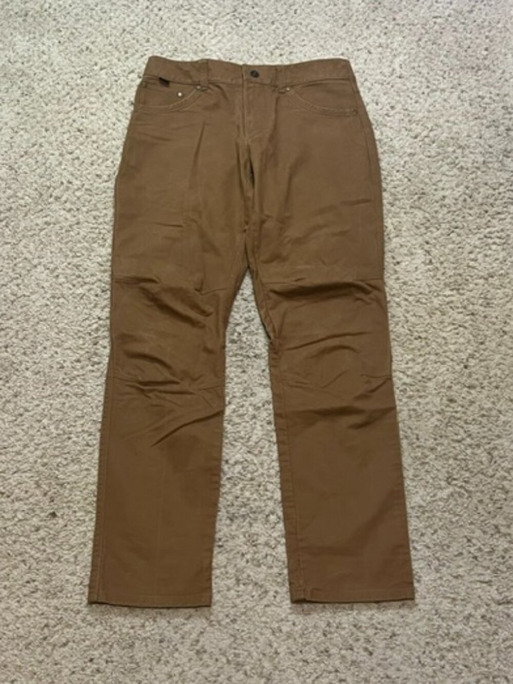 Kuhl Men Teak Brown Free Rydr Vintage Patina Dye Hiking Pants Size 32X34 EUC